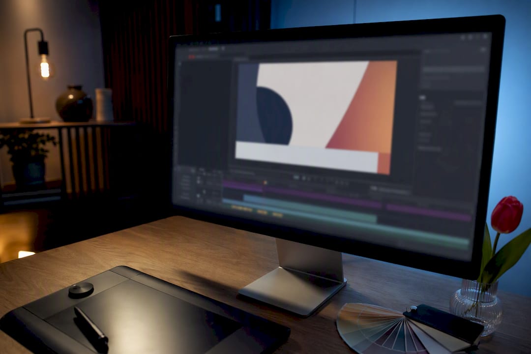 Création en cours d'une composition graphique vidéo