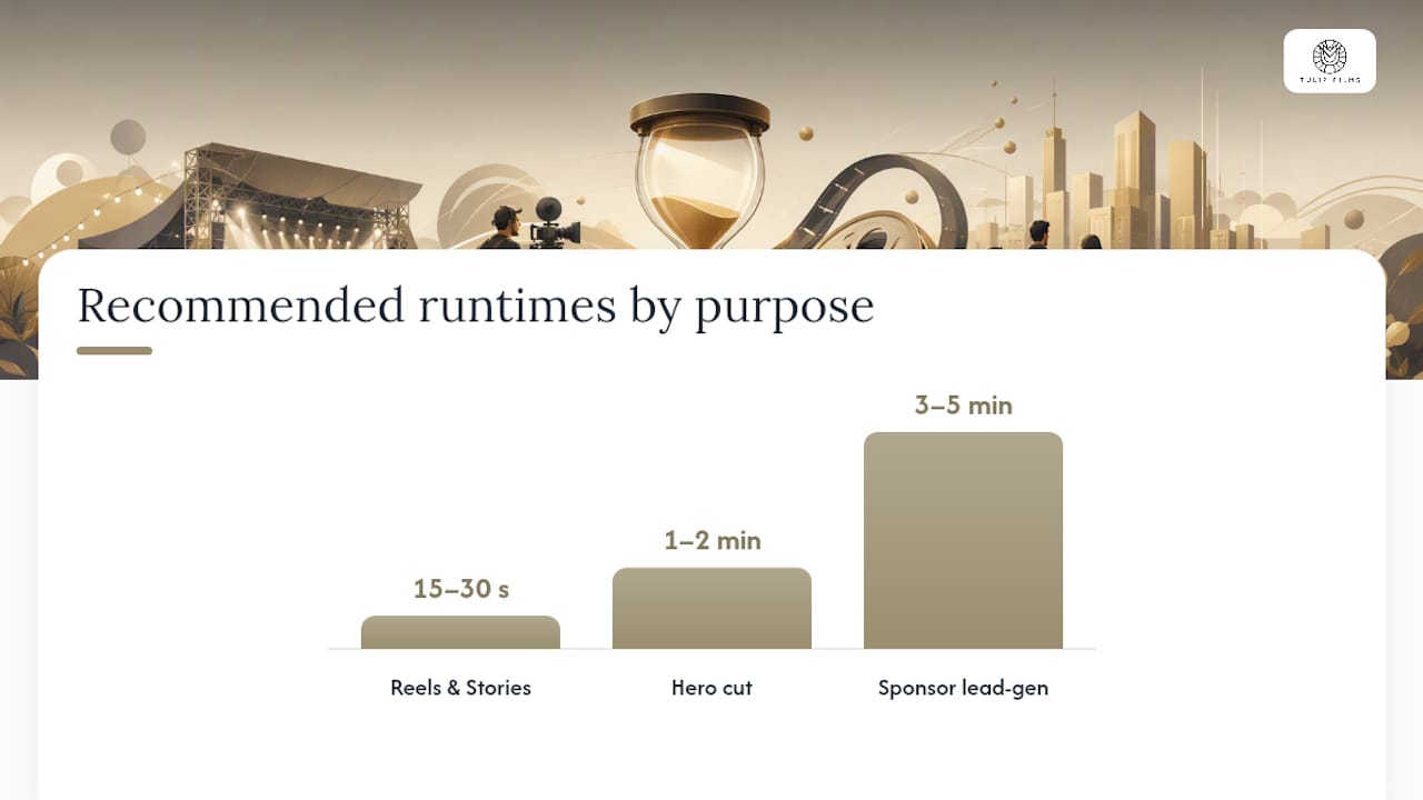 Event video runtimes by publishing purpose
