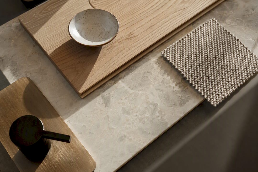 Détail des matériaux dans un intérieur haut de gamme
