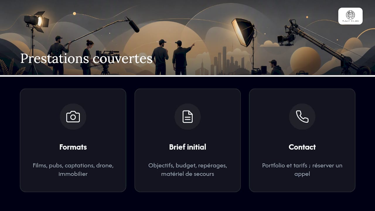 Confiez votre prochain tournage à une équipe qui coche déjà toutes ces cases — overview diagram