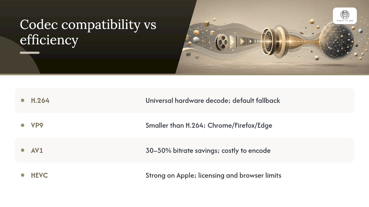 Choosing a Codec and Container: What Actually Plays Where — overview diagram