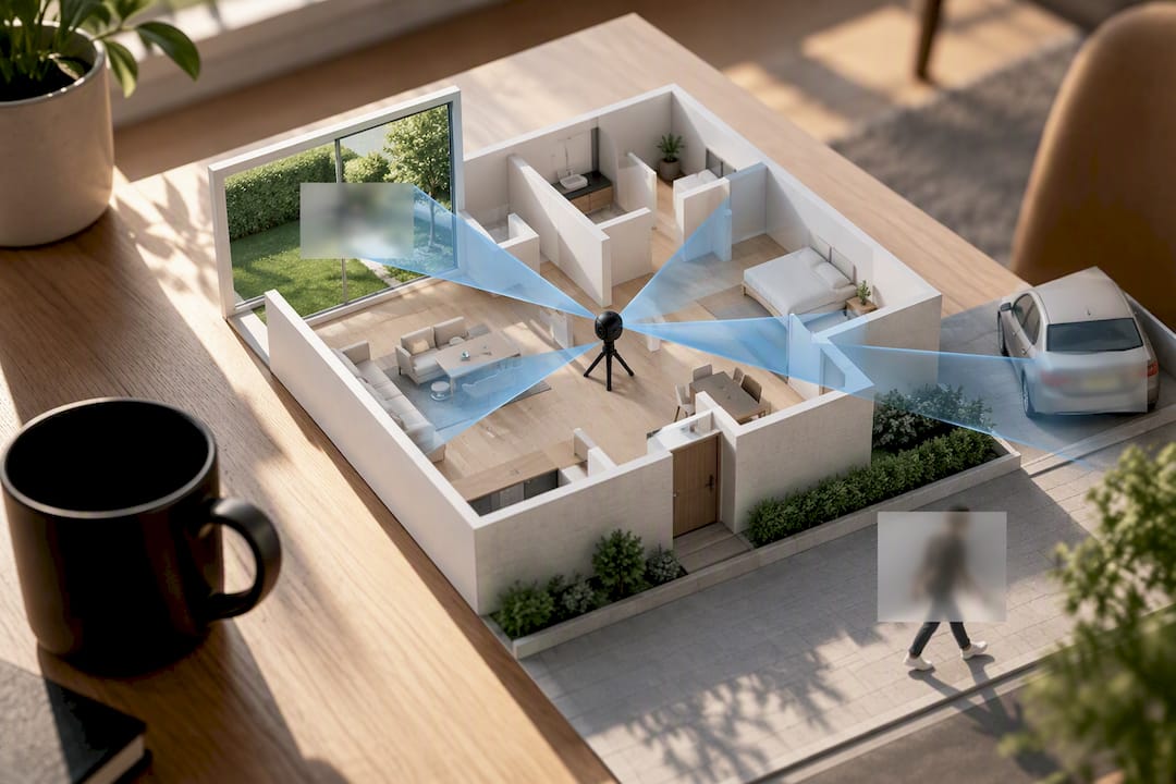 Vue à 360 degrés avec éléments cachés
