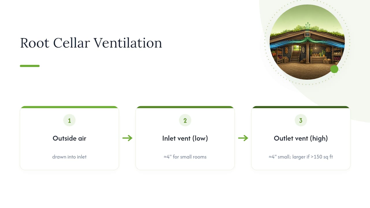 Diagram of root cellar ventilation system