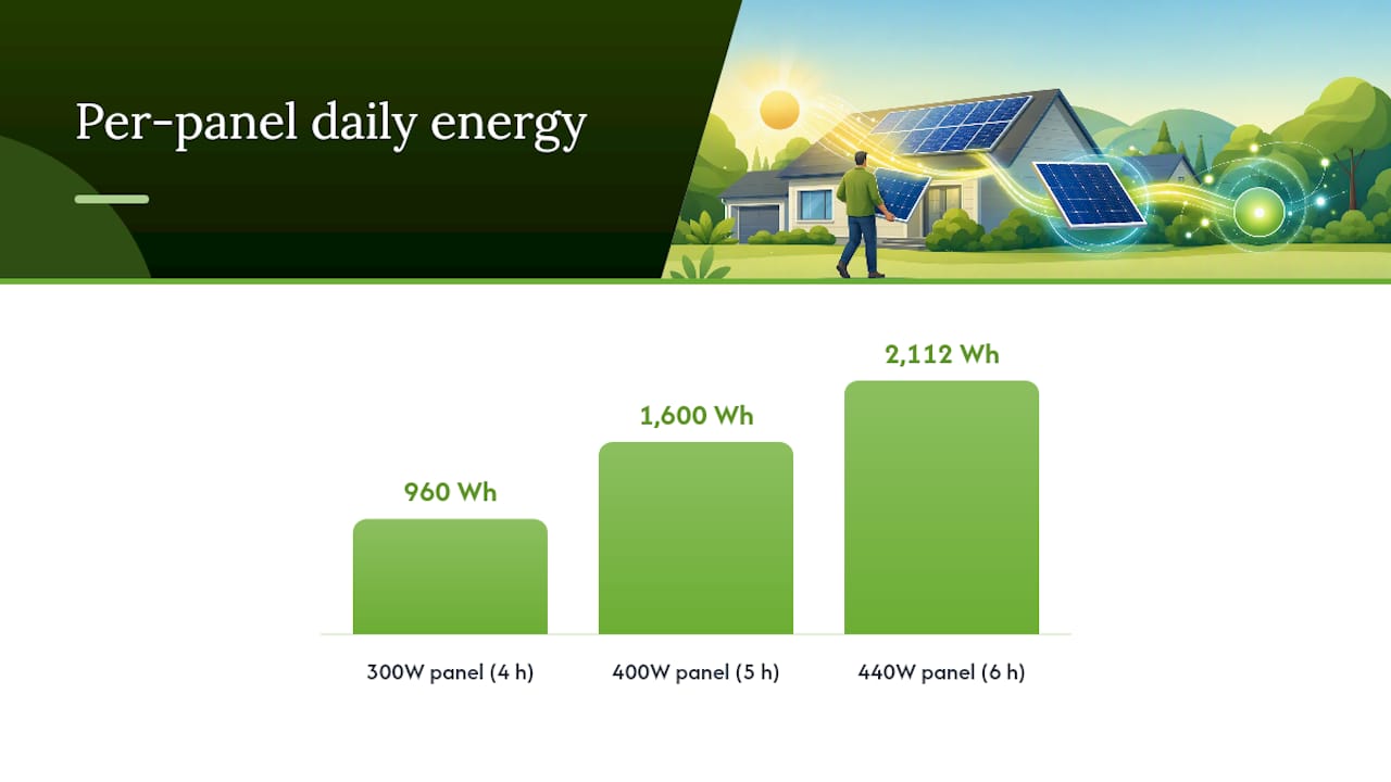 Solar output formula and peak sun comparison