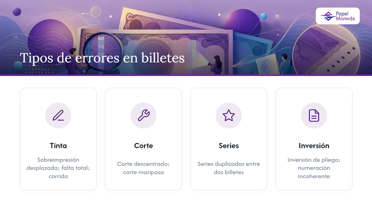 Gráfico de los errores más frecuentes en billetes