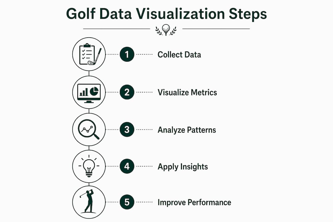 Infographic displaying steps of golf data visualization process