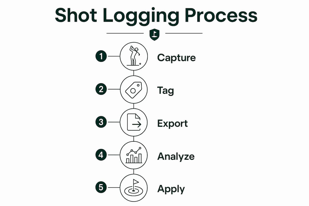 Infographic showing step-by-step shot logging process