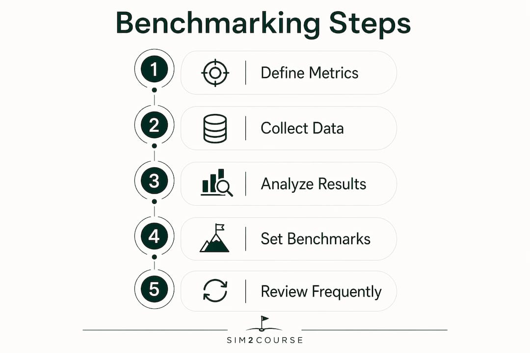 Infographic showing steps for effective data benchmarking