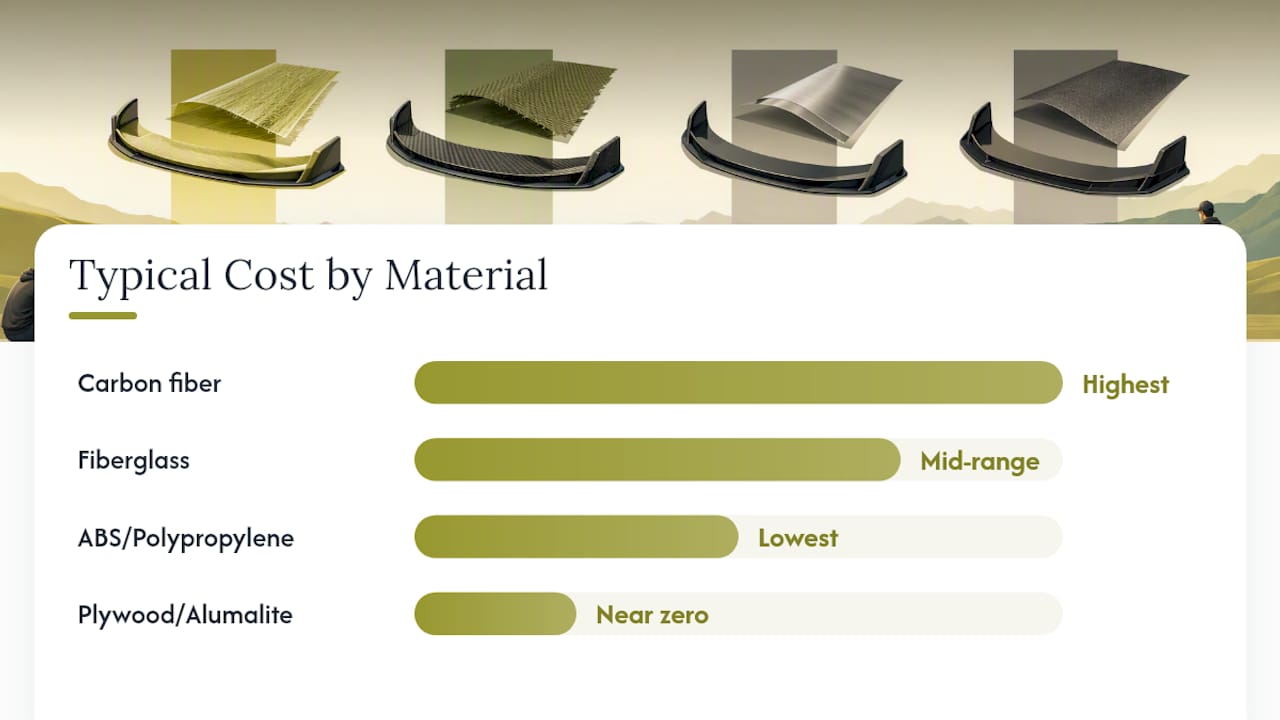 Material comparison chart for splitter options