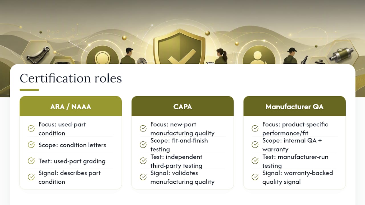Certification Bodies That Shape Grading Beyond ARA and NAAA — overview diagram