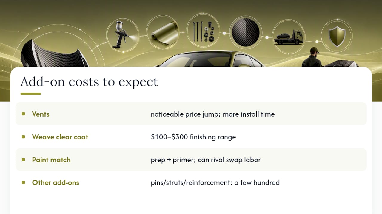 Vents, Paint Matching, and Other Add-Ons That Raise the Price — overview diagram