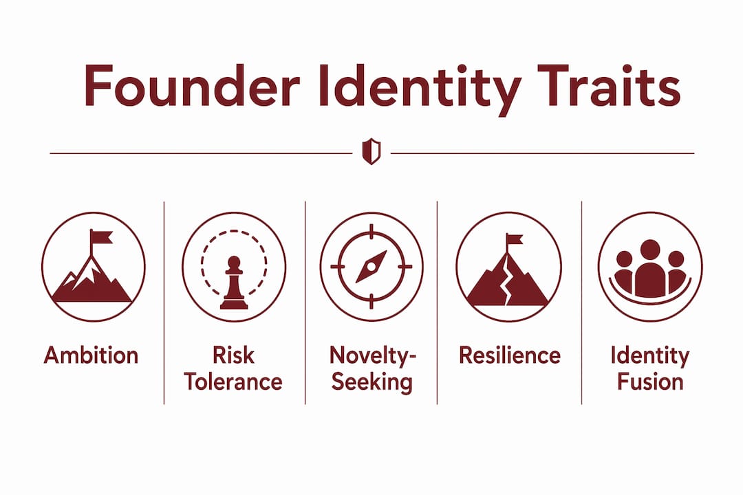 Hierarchy infographic of founder identity traits