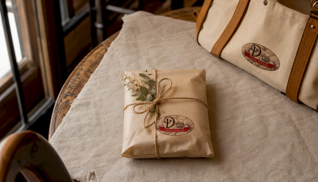 Gluten-free handcrafted toffee gift wrapped elegantly