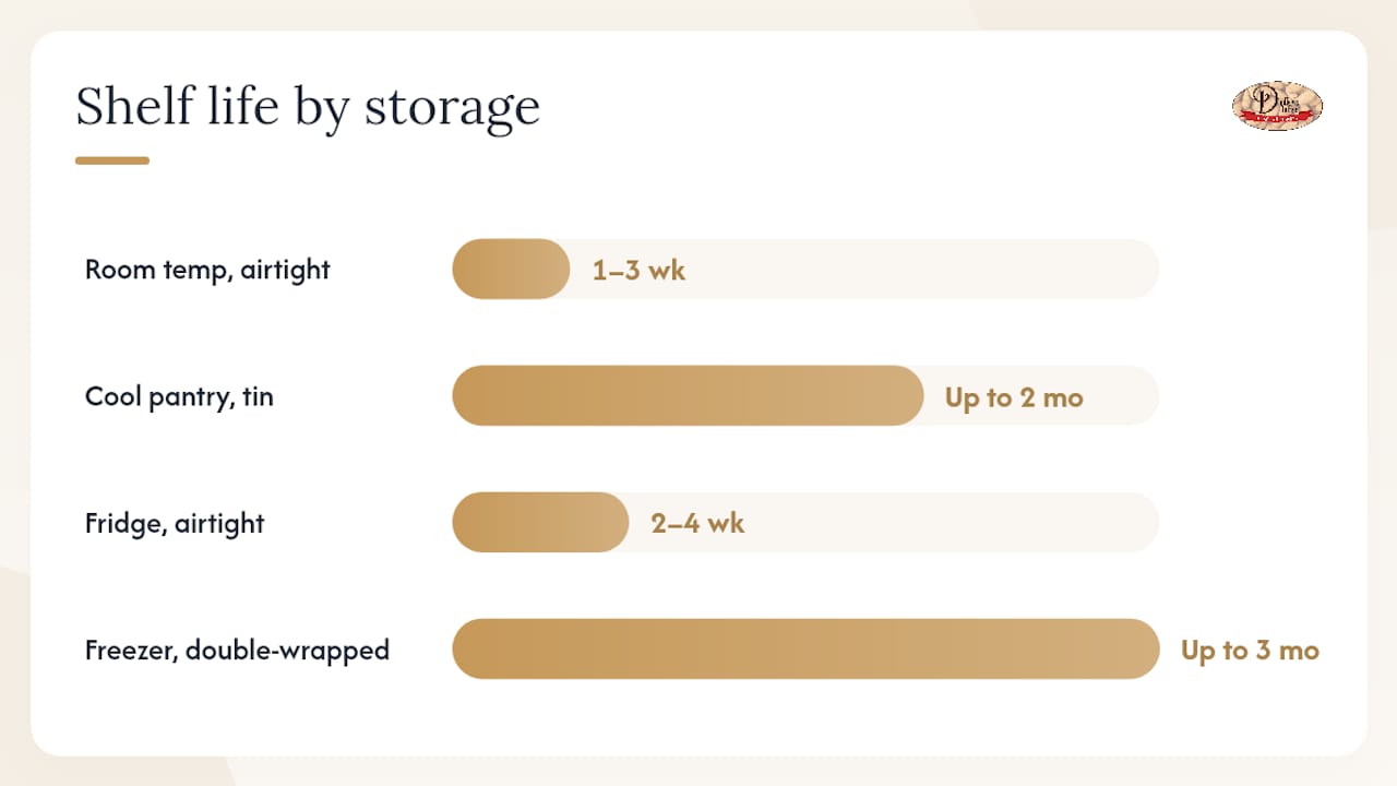 5. Realistic shelf life and signs that toffee has gone bad — overview diagram