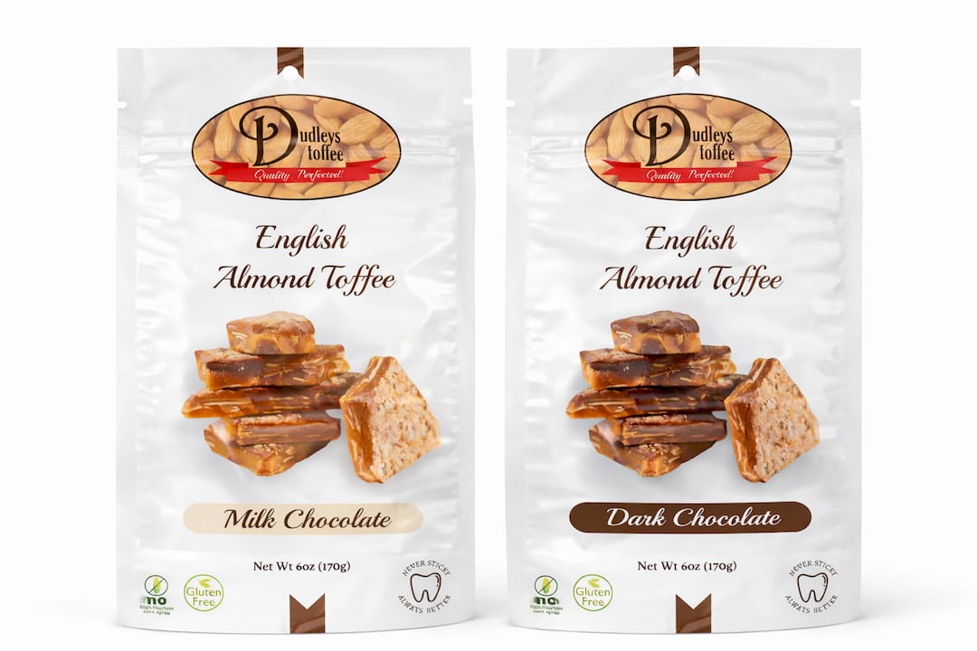 Milk & Dark Chocolate English Toffee | 6oz Bags | Mixed Case (12 Milk / 12 Dark)