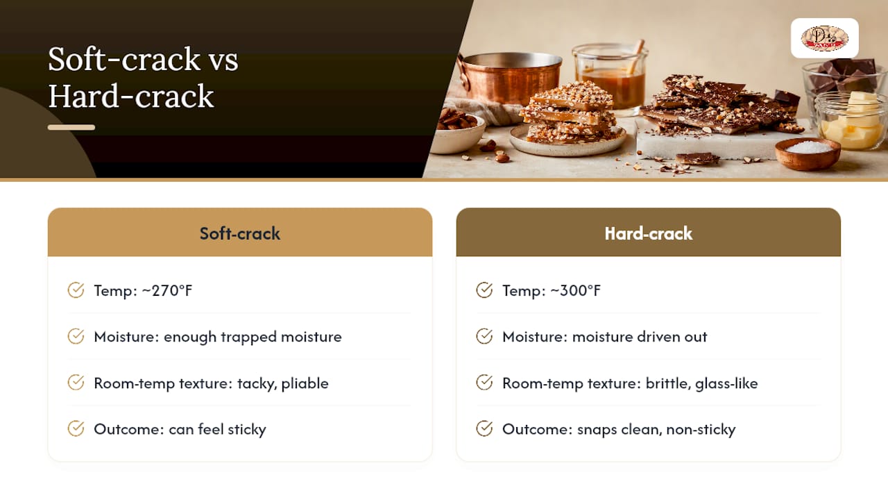 Soft-crack and hard-crack temperature comparison