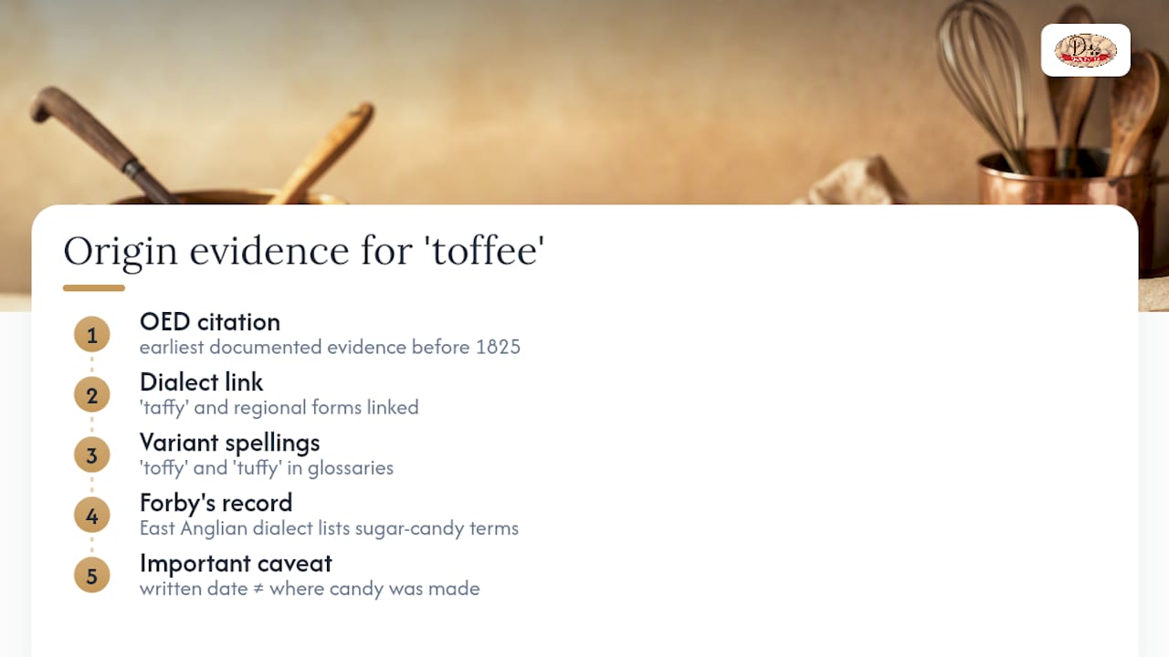 Where Does the Word "Toffee" Actually Come From? — overview diagram