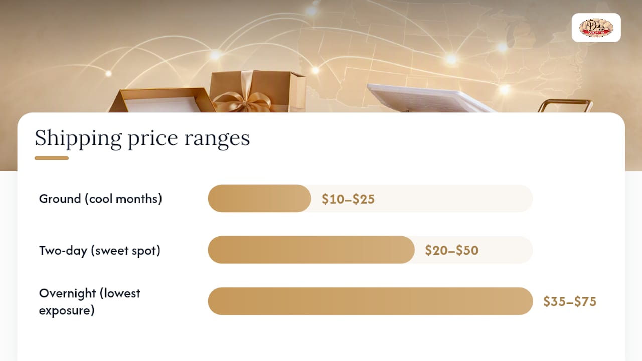 Ground versus expedited chocolate shipping costs