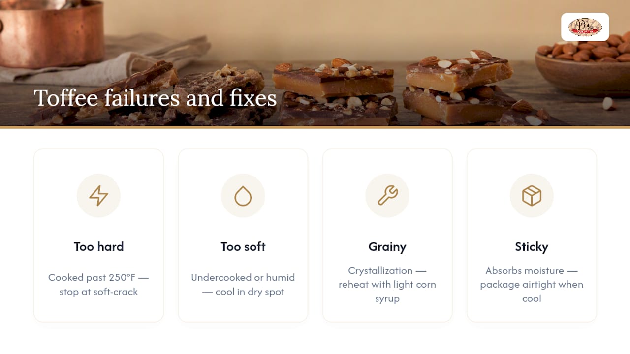 Four common toffee problems and fixes