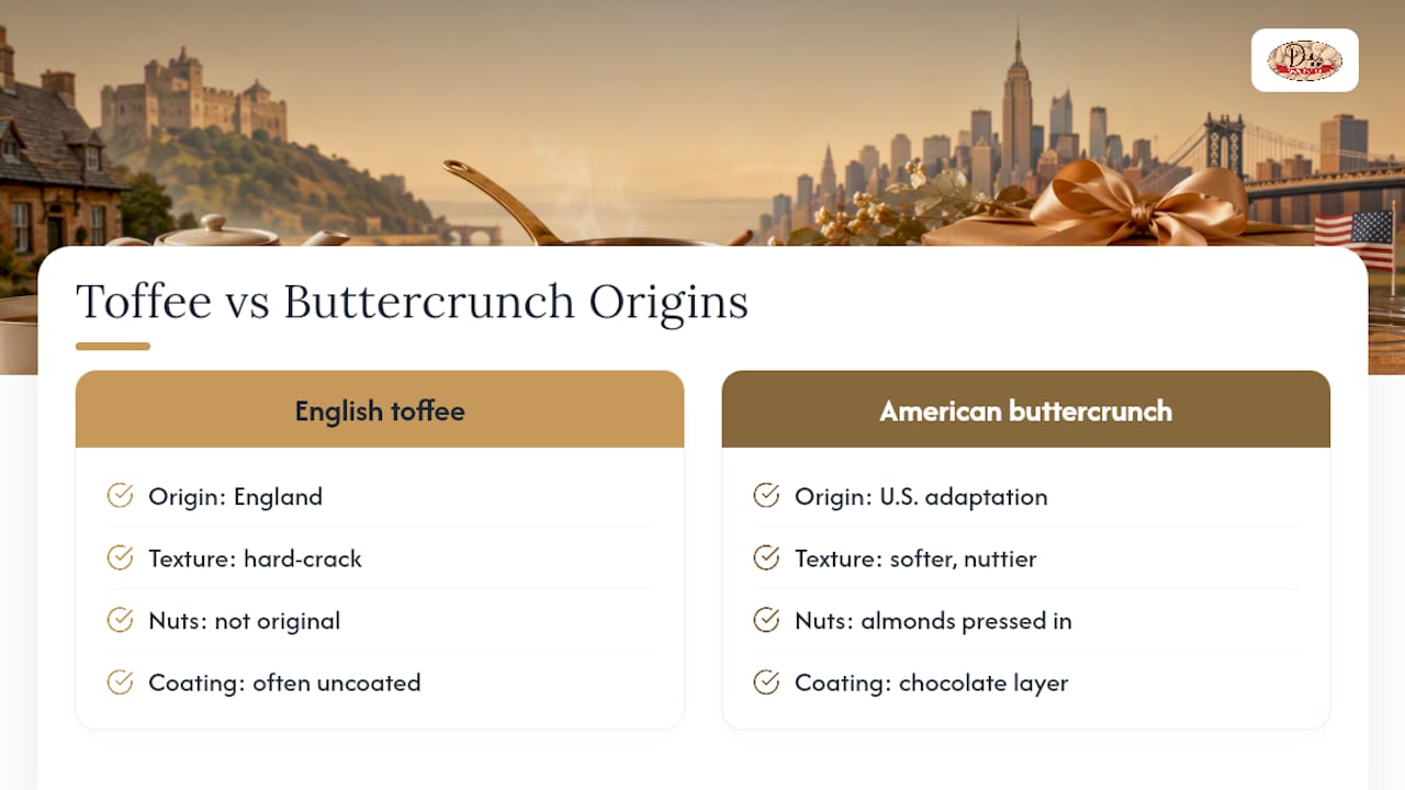 Where Did the Names "Toffee" and "Buttercrunch" Come From? — overview diagram