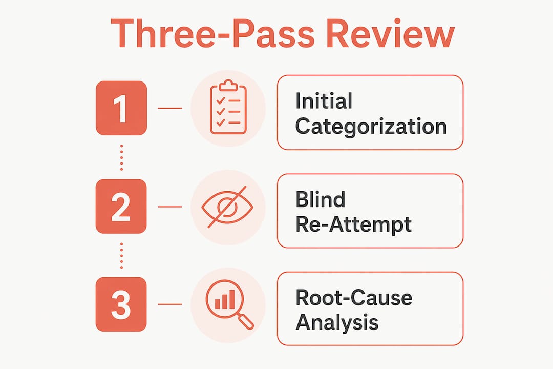 Infographic of LSAT three-pass review process