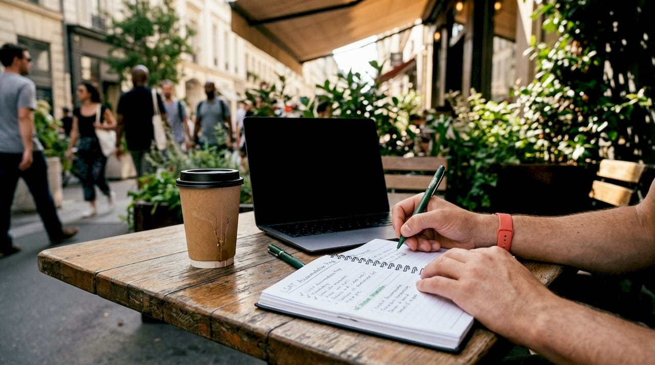Hands checking LSAT accommodation checklist