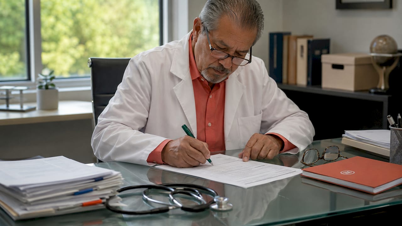 Clinician filling LSAC professional form