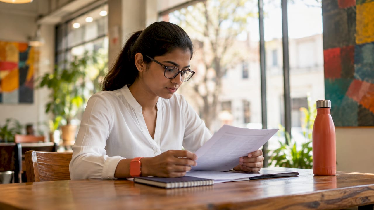 Test taker in private LSAT exam room