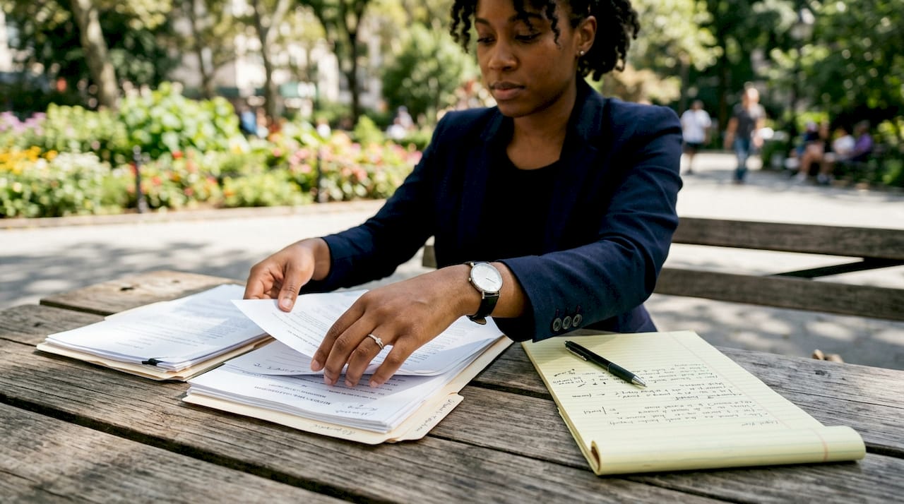 Attorney arranging court motion paperwork