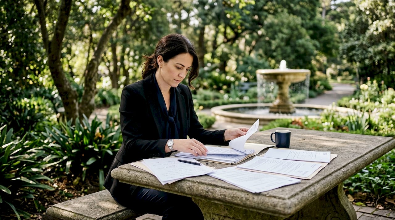 Hands sorting military diversion legal papers