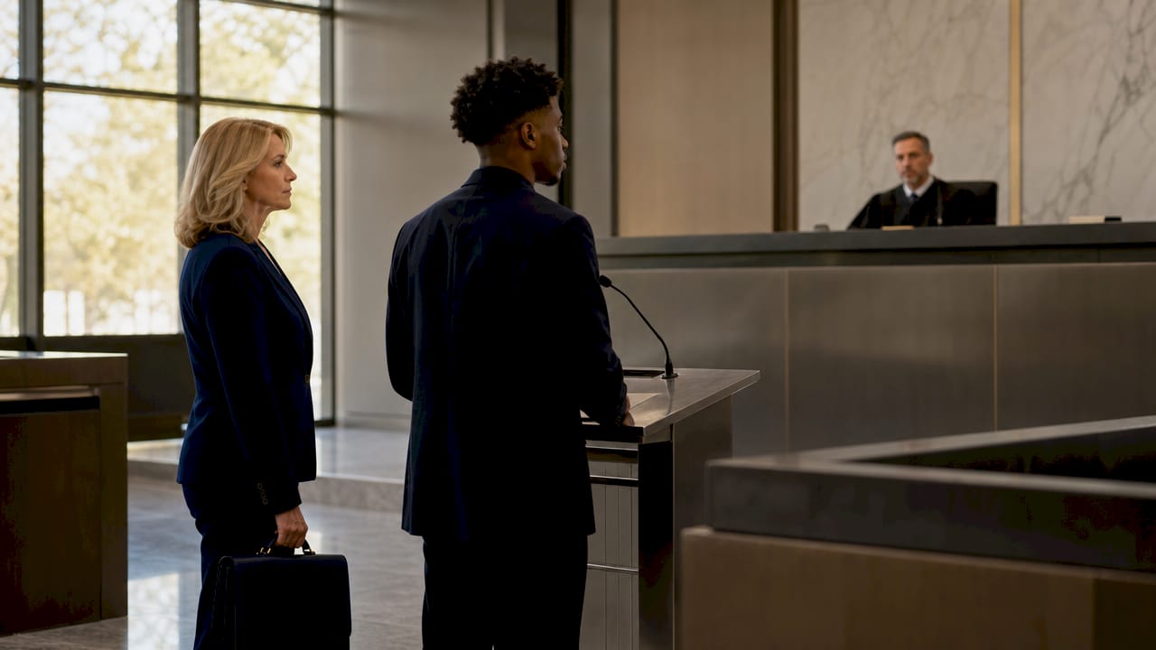 Courtroom hearing for supervised pretrial release