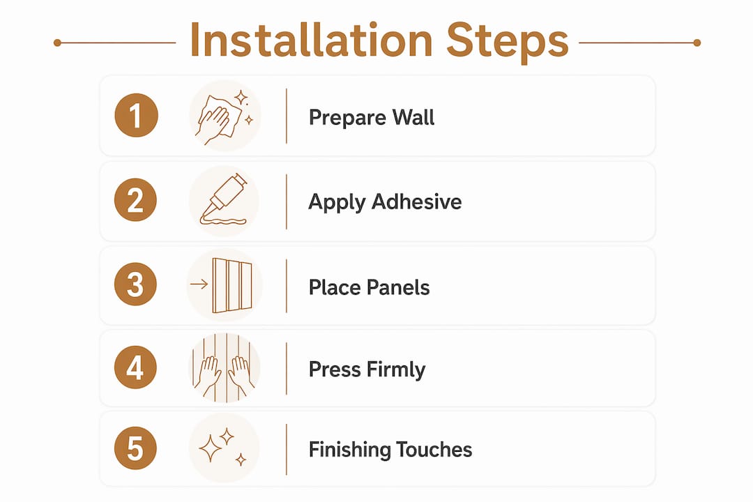 Infographic illustrating installation steps