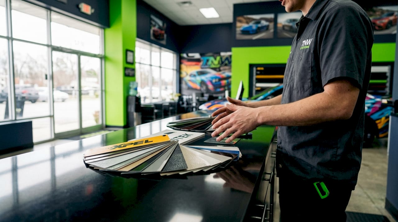 Comparison of different paint protection film samples