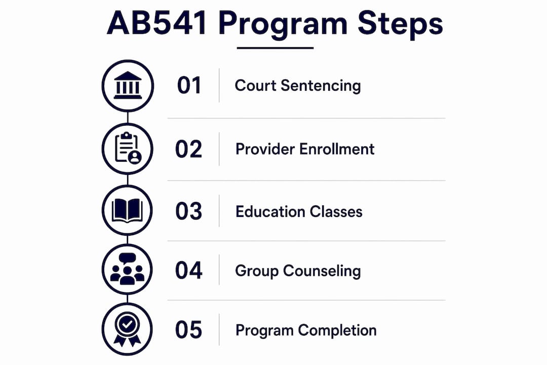 Infographic detailing AB541 program steps