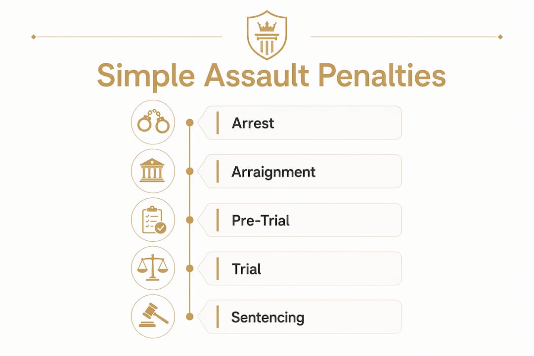 Infographic outlining simple assault legal process