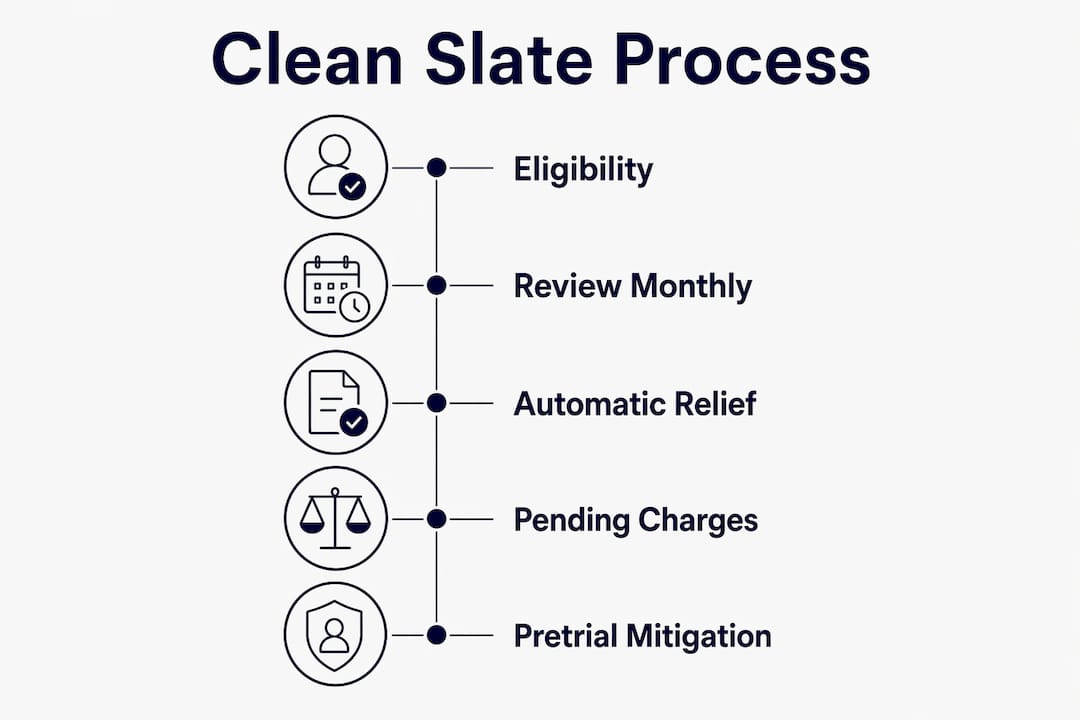 Infographic outlining Clean Slate Act process steps