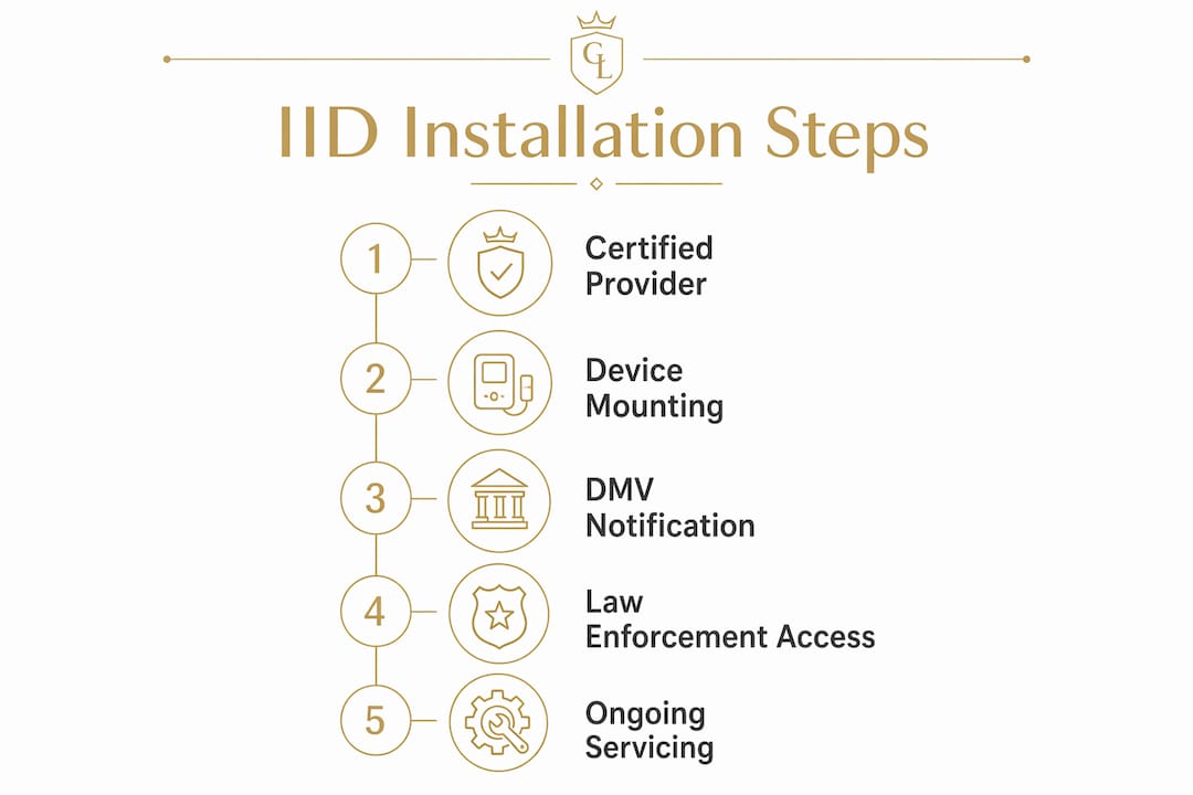 Infographic showing steps of IID installation process
