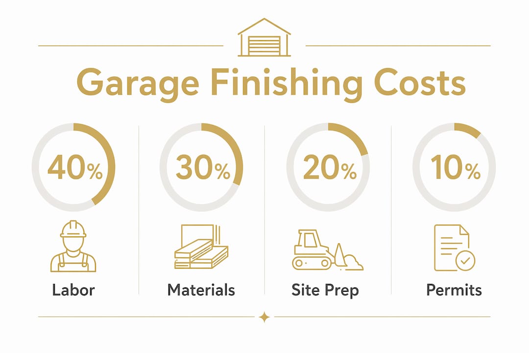 Infographic showing breakdown of garage finishing costs