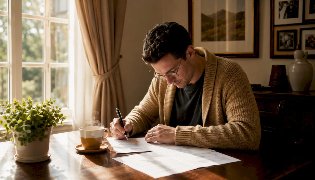 Man completing Utah window rebate application