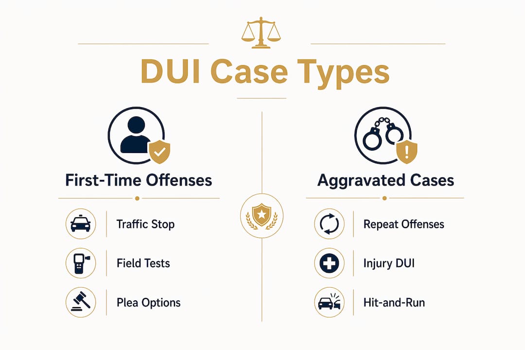 Infographic comparing DUI case types