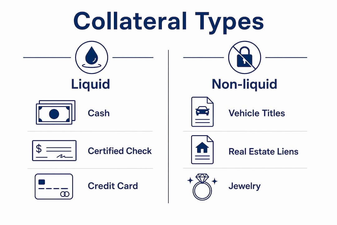 Infographic showing types of bail bond collateral