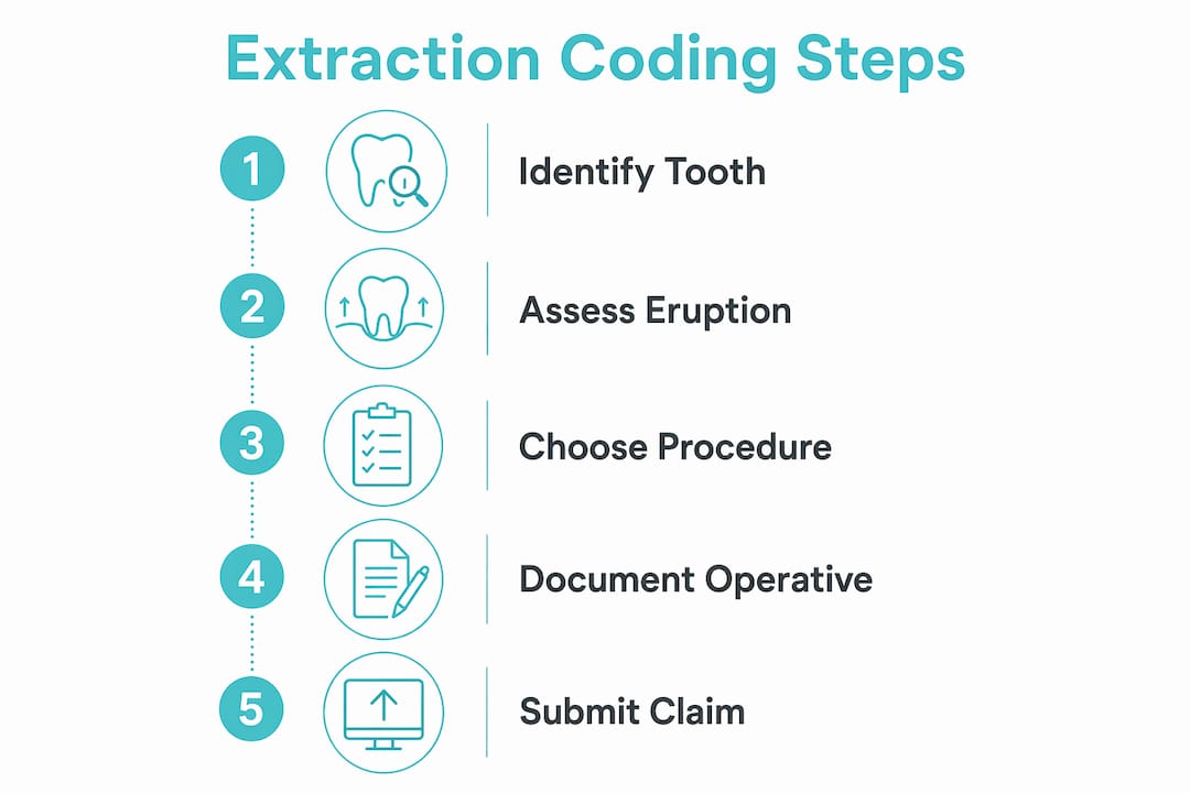 Step-by-step infographic of extraction coding process