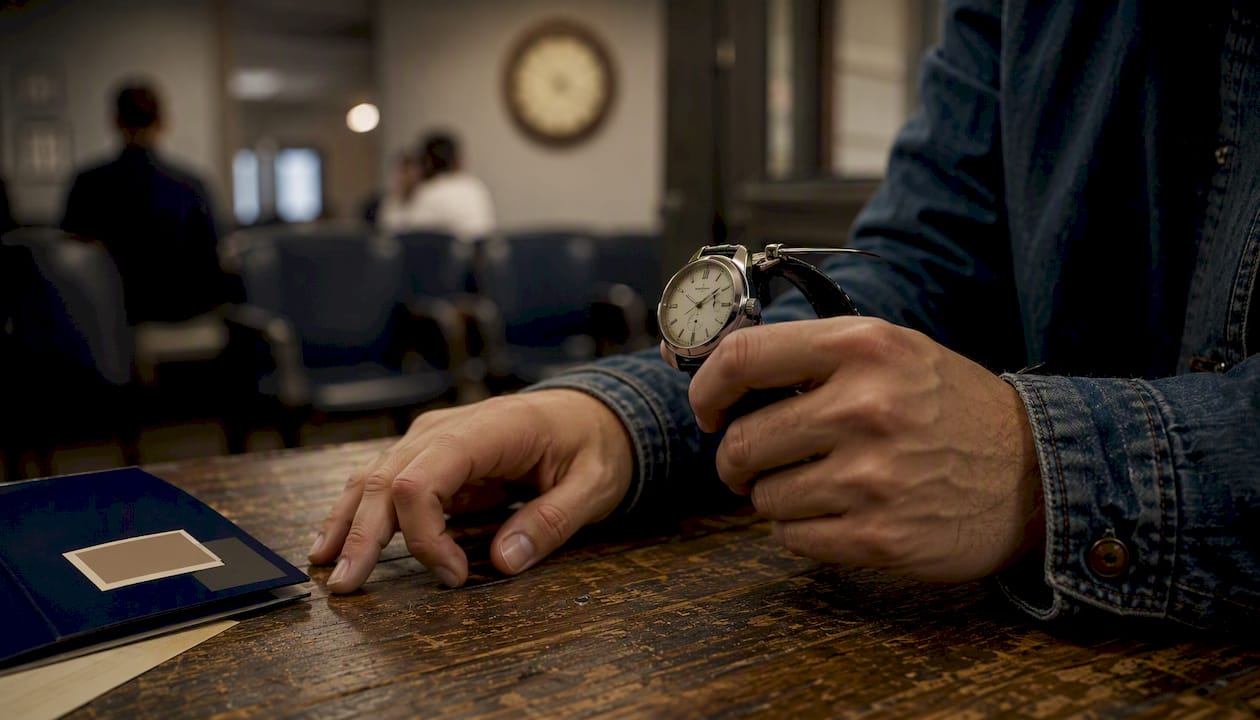 Person waiting in jail visitation area