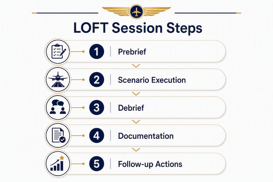 Infographic detailing steps of a LOFT training session