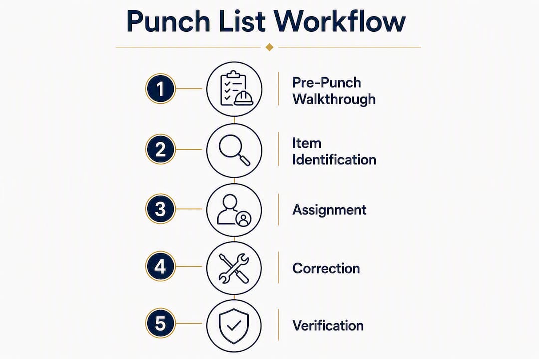 Infographic outlining punch list workflow steps