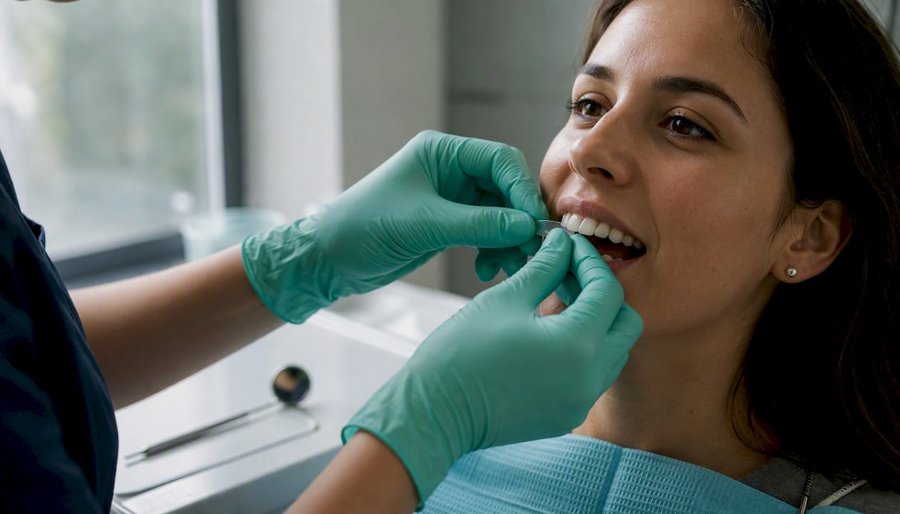 Mylar strip placement for diastema closure