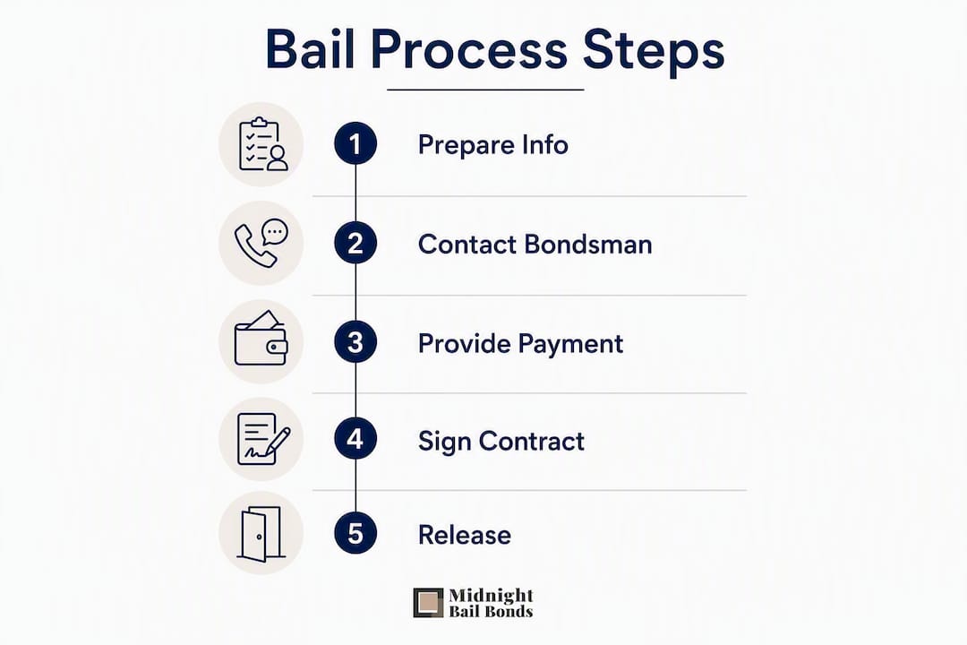 Infographic of bail process steps for fraud