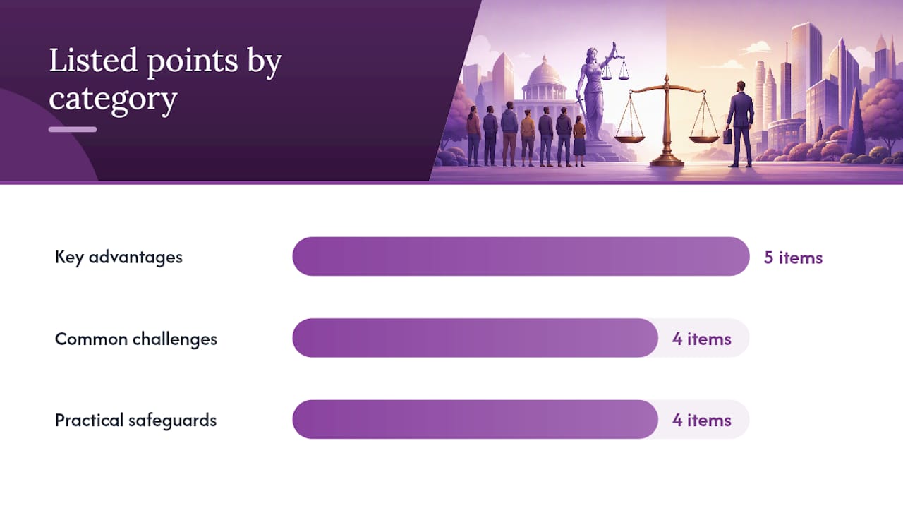What are the real advantages and challenges of hiring private counsel? — overview diagram