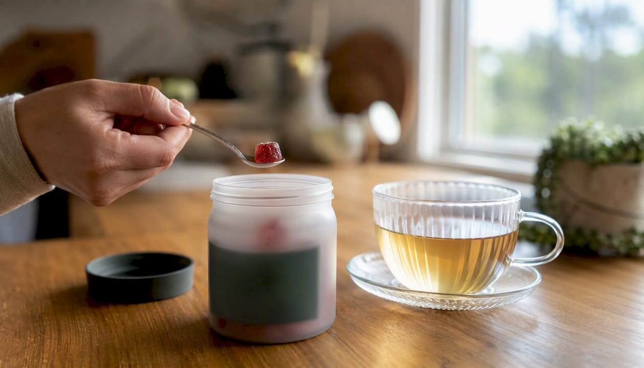Hand dispensing single THC gummy edible
