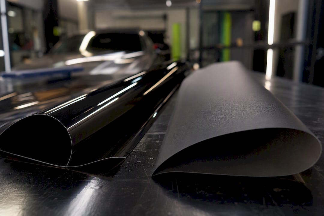 Close-up of cast and calendered vinyl films